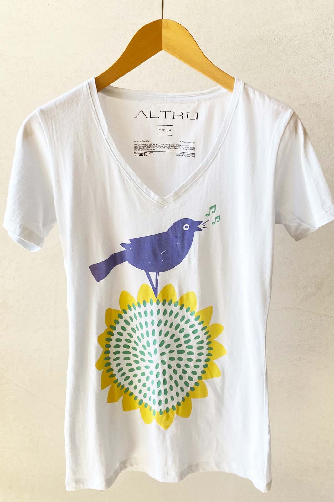 T Shirt Mod. BIRD&FLOWER WHITE